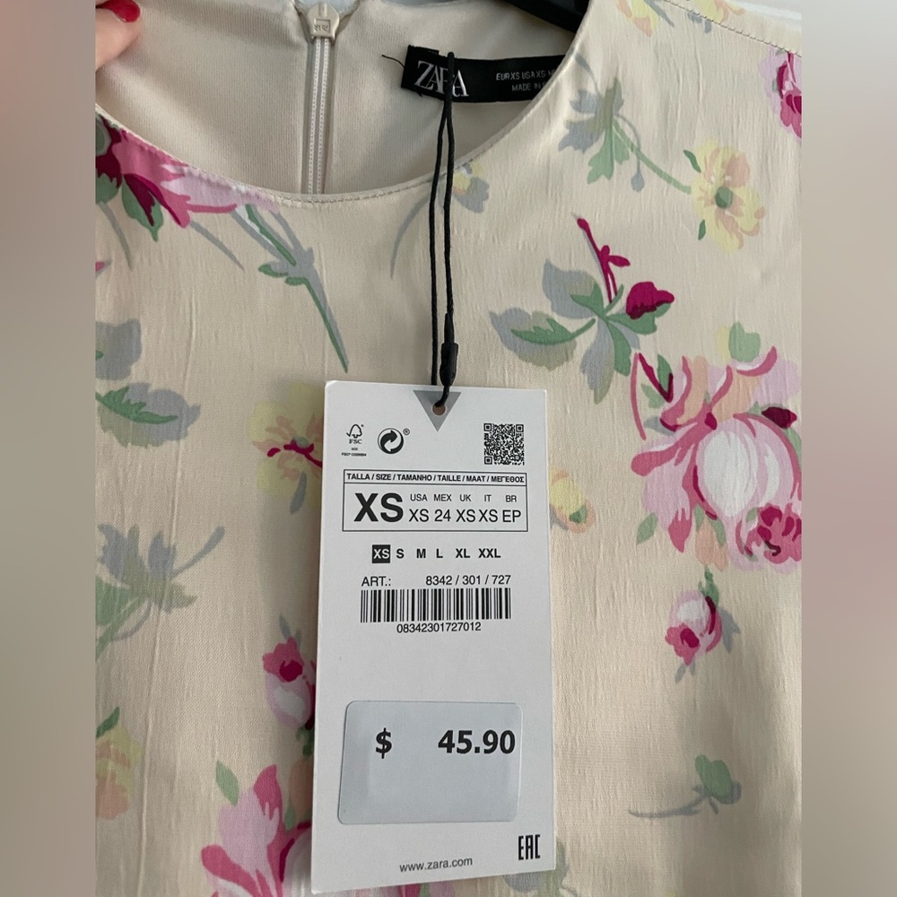 Zara yellow floral dress